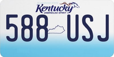 KY license plate 588USJ