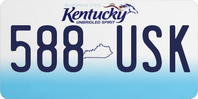 KY license plate 588USK