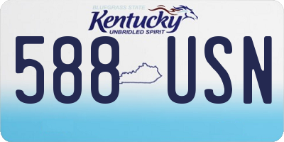 KY license plate 588USN