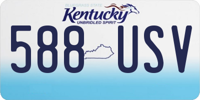KY license plate 588USV