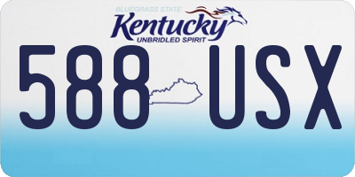 KY license plate 588USX