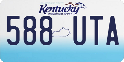 KY license plate 588UTA