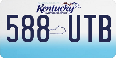 KY license plate 588UTB