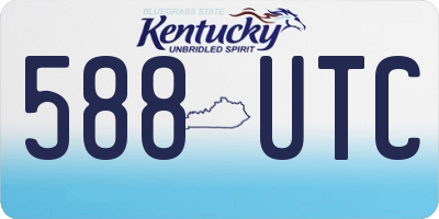 KY license plate 588UTC