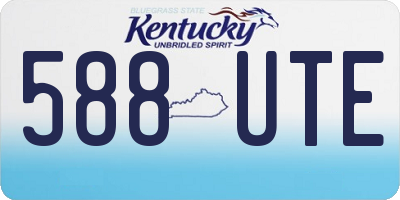 KY license plate 588UTE