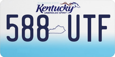 KY license plate 588UTF