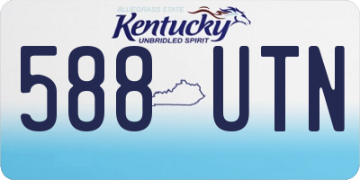 KY license plate 588UTN