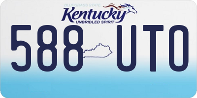 KY license plate 588UTO