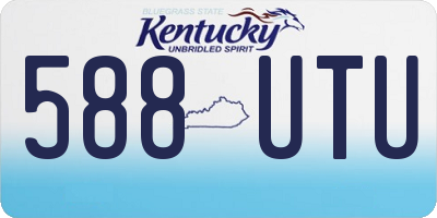 KY license plate 588UTU