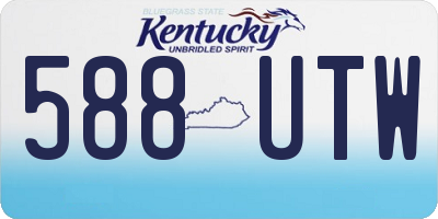 KY license plate 588UTW