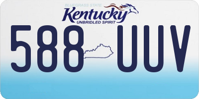 KY license plate 588UUV