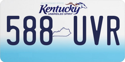 KY license plate 588UVR