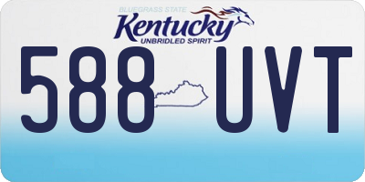 KY license plate 588UVT