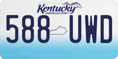 KY license plate 588UWD