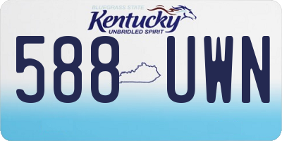 KY license plate 588UWN