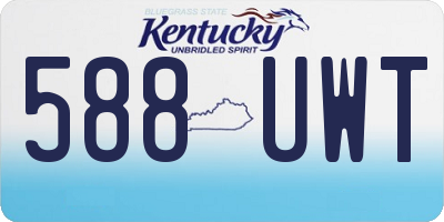 KY license plate 588UWT