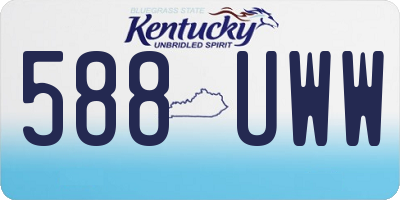 KY license plate 588UWW