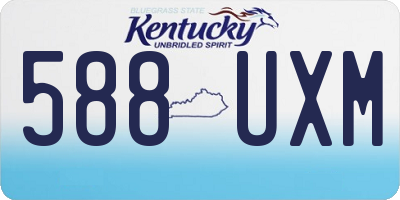 KY license plate 588UXM