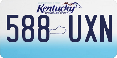 KY license plate 588UXN