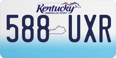 KY license plate 588UXR