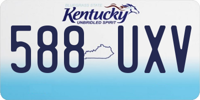 KY license plate 588UXV