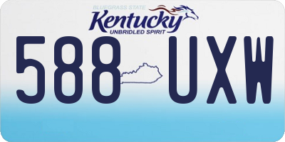 KY license plate 588UXW