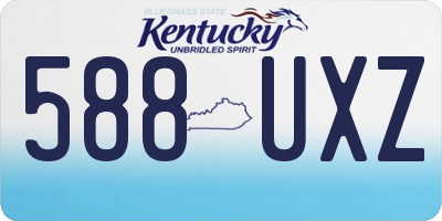KY license plate 588UXZ