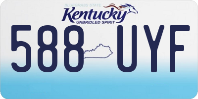 KY license plate 588UYF
