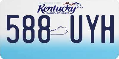 KY license plate 588UYH