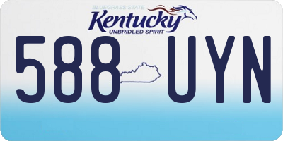KY license plate 588UYN