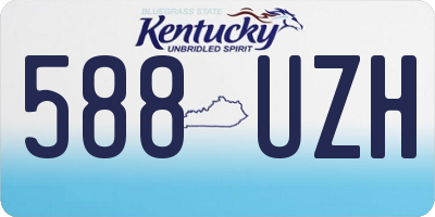 KY license plate 588UZH