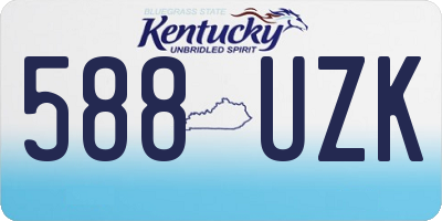 KY license plate 588UZK