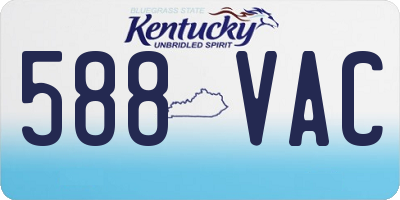 KY license plate 588VAC