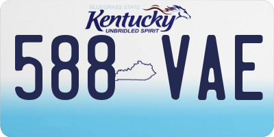 KY license plate 588VAE