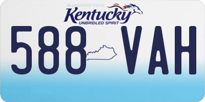 KY license plate 588VAH