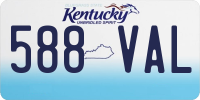 KY license plate 588VAL