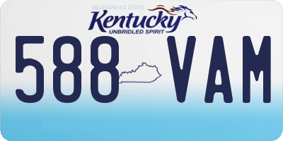 KY license plate 588VAM