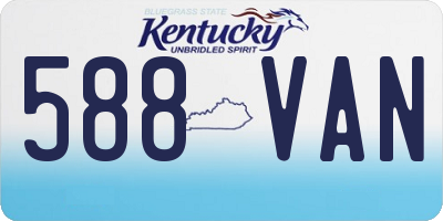 KY license plate 588VAN