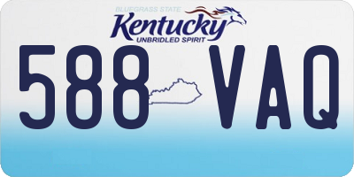 KY license plate 588VAQ