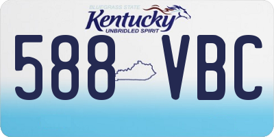 KY license plate 588VBC