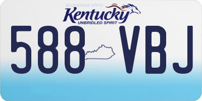 KY license plate 588VBJ