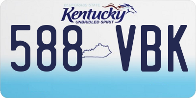 KY license plate 588VBK