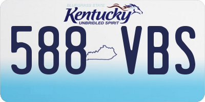 KY license plate 588VBS