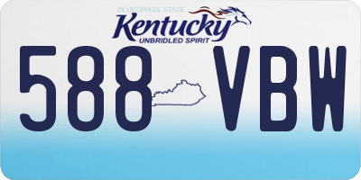 KY license plate 588VBW