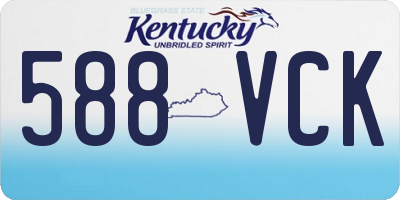 KY license plate 588VCK