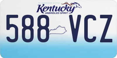 KY license plate 588VCZ