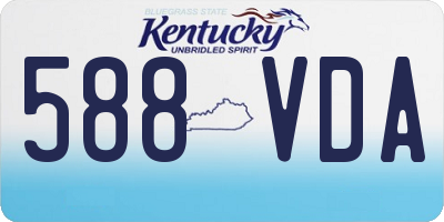KY license plate 588VDA