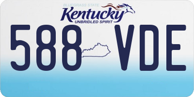 KY license plate 588VDE
