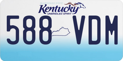 KY license plate 588VDM