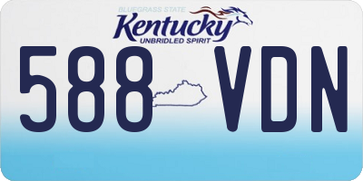 KY license plate 588VDN